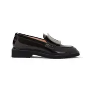 [Roger Vivier] Roger Vivier-Lentil Brown Leather Viv Rangers Met Buc 25 Loafers-Donna 40 IT