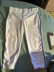 Champro Fastpitch Baseball Softball Pants Women’s M Flat Front, White blue line