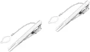 [LIFKOME] 2pcs Men's Metal Necktie Clip Clip Tie Pinch Spring-loaded Clamp Stylish Accessory for Business and Casual Perfect Dad Boyfriend Friends