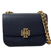 在飛比找momo購物網優惠-【TORY BURCH】BRITTEN鏤空LOGO掀開式金屬