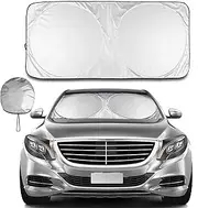 Windshield Sun Shade,Foldable Car Sun Shade Windshield,Sun Blocker for Car,UV Block Shades for Front Windows,Suitable for Most Sedans,SUV and Trucks,Car Accessories Prevents Fading and Cracking