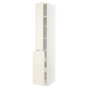 METOD / MAXIMERA hc w p-o func 3drw/1dr/2shlv, white/Bodbyn off-white, 40x60x240 cm