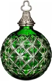 Waterford 2014 Emerald Green Cut to Clear Crystal Ball Ornament New in Box
