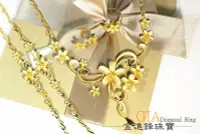 在飛比找Yahoo!奇摩拍賣優惠-氣質花朵套組 黃金套組 黃金項鍊 純金項鍊 結婚套組結婚金飾