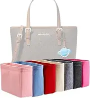 [Generic] Xoppia Bag Organizer compatible with Michael Kors Jet Set Travel Extra-Small Top-Zip Tote. Felt Insert Liner for Women Handbag. (Beige, Style A: Exposure)