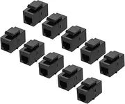 uxcell 10 Pack Cat 3 Ethernet Coupler, RJ11 8P4C Cat3 Coupler Jacks Female to Female Ethernet Adapter, Black