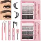 DIY Lash Extension Kit Lash Individual Lashes Clusters with Lash bond tweezer