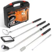 Magnetic Pickup Tool Set Inspection Mirror Telescoping Flashlight Box Car Repair