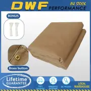 300x300cm Heavy Duty Tan Canvas Tarp Tarpaulin Outdoor UV Protection Waterproof