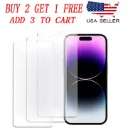 3-Pack For iPhone 14 13 12 11 Pro 7 8 Plus Max Tempered Glass Screen Protector
