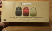 Le Creuset Mini Jam Sauce Jars Set of 3 Stoneware 0.2L 6.75fl oz NEW Japan Rare