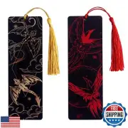 Set of 2 pcs - Bookmarks for Women with Silk Tassel - Perfect Book Markers Me