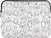 Protective Laptop Case Briefcase Carrying Cover Cute Cartoon Dogs and Cats Protective Case with Zipper