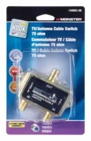 Monster 140003-00 Tv Antenna Cable Switch, 75 Ohm, Gold card