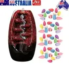 Incense Holder Ceramic Backflow Waterfall Incense Burner with 50 Cones (B)