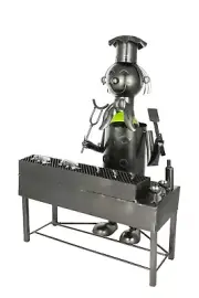 BBQ Grill Master Chef Wine Bottle Holder Display