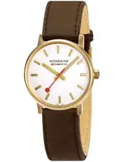 Mondaine MSE.30112.LG Silver Dial Brown Leather Womens Watch