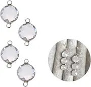 Hohopeti 4pcs Bracelet Linkers Jewelry Fastener Hook Earring Base Connectors Clasp for Jewelry White