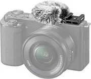 NEEWER Cold Shoe Wind Muff for ZV Series Vlog Cameras， Microphone Furry Windscreen with Cold Shoe Mount Adapter Accessory Compatible with Sony ZV-1F ZV-E10 ZV-1 ZV-E1 ZV-1 II， CA133 Black