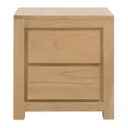Amsterdam Solid White Cedar 2-Drawer Bedside Table (Natural)