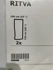 Ikea Ritva White Tie Back Curtains Two Panels 57” x 65” Light Filtering New