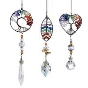 Hanging Tree Of Life Crystal Pendant Rainbow Window Suncatcher