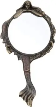Unicorn Studios Vintage Style Hand Held Mermaid Vanity Mirror