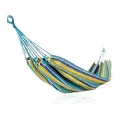 Brand New Quality Hanging Swinging Canvas Cotton Rich Stripy Hammock Large