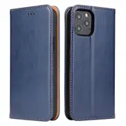 For iPhone 12 Pro/12 Case Leather Flip Wallet Folio Cover with Stand Blue