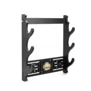 Wall Mount Samurai Sword Holder Stand Katana Tanto Rack Dragon Pattern 3 Tier