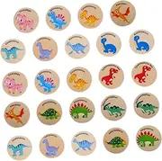 ADOCARN 24pcs Dinosaur Toy Toys Kid Toys Dinosaur Toy Learning Games Dinosaur Memory Game Preschool Games Animal Memory Matching Game Dinosaur Game Wood