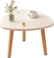 Triangle Side Table, Small Nightstand End Table Coffee Tables, 3 Legged Bedside Table, Modern Compact Space-Saving Tea Table for Living Room, Bedroom, Office, Balcony, Cafe (White)