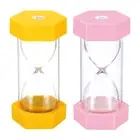 2 Min Sand Timer, 1 Set(2pcs)Small Sandy Clock, Sand Glass Yellow, Pink
