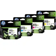 HP 915XL Black+ Tri-Colours Ink Cartridge Value Pack 825 Pages for HP OfficeJet 8010 / OfficeJet Pro 8012 / 8020 / 8022 / 8028 Printer [INKHPD4491939B]