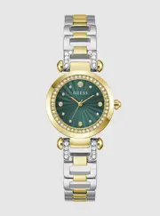 GUESS Women's Two Tone Green Dial Watch