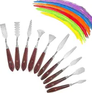 10 Pcs Palette Knife Set For Acrylic Wooden Handle Painting Pallet Knife Set Art Tools For Oil Paint Canvas