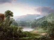 Mountain river forest Tile Mural Kitchen Bathroom Wall Backsplash Marble Ceramic