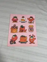 RARE Vintage 80’s Gibson Scratch & Sniff STRAWBERRY/Raspberry Sticker Sheet HTF