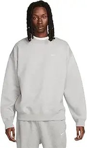 [Nike] Men's Solo Swoosh Sweatshirt, Dark Grey Heather/White, M