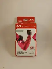 MCDAVID Reflective Compression Bright PINK Basketball Arm Sleeve Pair NEW Mens L