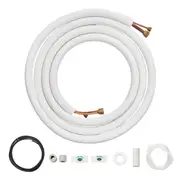 4876.8mm Mini Split Line Set, 6.4 & 12.7mm O.D Copper Pipes Tubing and Triple-Layer Insulation, for Air Conditioning or Heating Pump Equipment & HVAC with Rich Accessories (18ft Connection