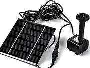 Solar Power Water Pump Kits - Garden Fountain Pool Watering Pond Pump Pool Aquarium Fish Tank with Separate Solar Panel and 3M Long Cable & 4 Sprayer Adapters(Black)