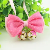在飛比找momo購物網優惠-【Nikki飾品&玩具】甜美蝴蝶結項圈-中小型-粉紅色緞帶