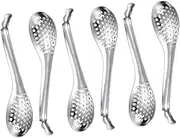 Mikinona 6Pcs Stainless Steel Caviar Spoons Colander Spoons for Kitchen Use Quick Draining Smooth Edges for Delicate Foods Housewarming Present Idea