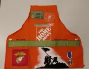 Hand Painted Home Depot Apron Honoring Major Bill White USMC Iwo Jima Vet OOAC