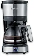 SEVERIN Compact Coffee Machine, Aromatic Coffee with Coffee Maker for up to 4 Cups, Filter Coffee Machine with Permanent Swivel Filter, Stainless Steel/Black, KA 4808, Black