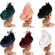 Kentucky Fascinator Tea Party Derby Hat for Women Straw Feather Pillbox Hats