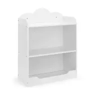Design Square Liam Kids Furniture 2-Tier Shelf Bookcase Cloud Design Display Cabinet - White