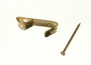 New 20 X Single Small Picture Hook N0. 1 Brassed With Pins - Onestopdiy - HD