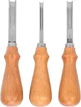 3pcs Leather Beveler Tool, Leather Skiving Tool, Leather Professional Trimming Working Kit with Wooden Handle for DIY Craft Leather Cutting